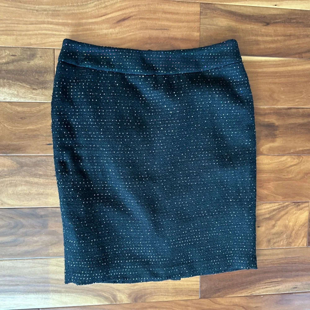 Nine West Black with Multi-Color Sequins Pencil Skirt size 10